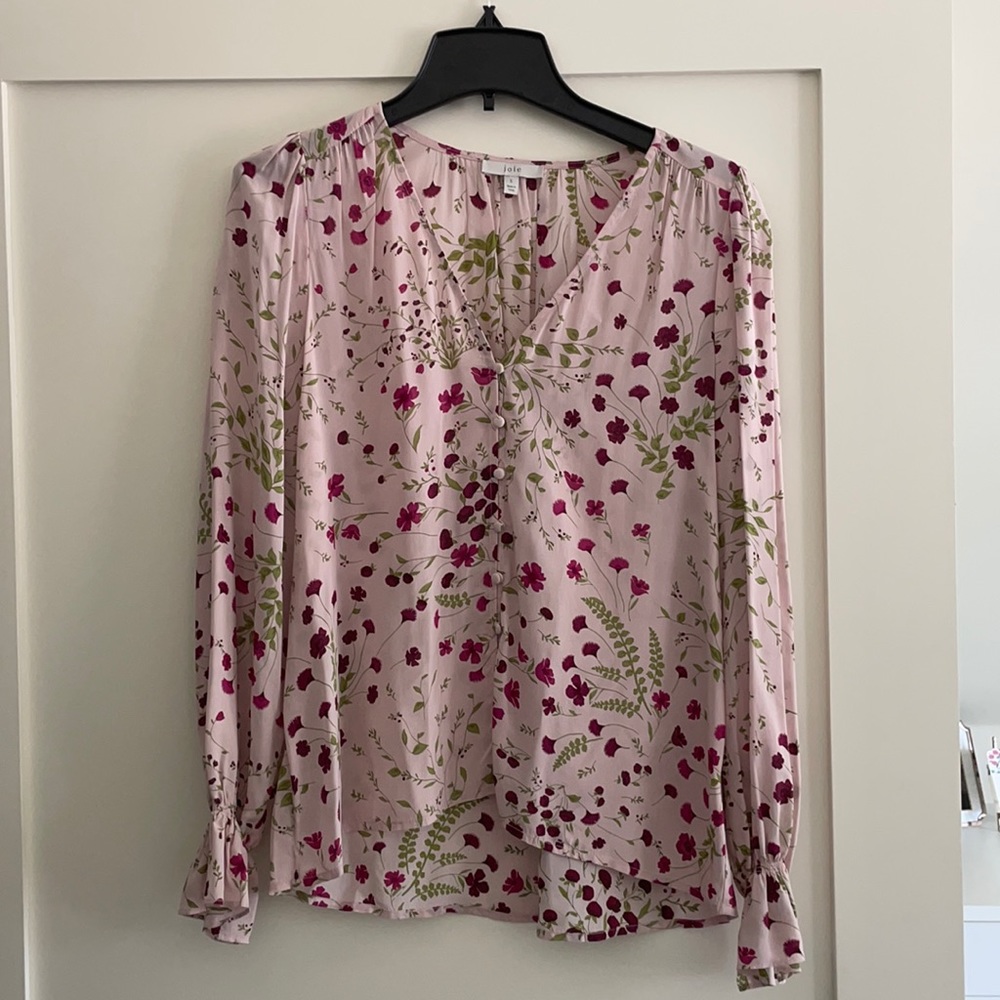 Joie silk floral blouse size small
